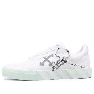 Low Vulcanized Canvas Sneaker “White Green Orange”