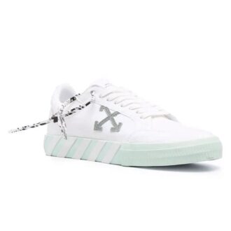 Low Vulcanized Canvas Sneaker “White Green Orange”