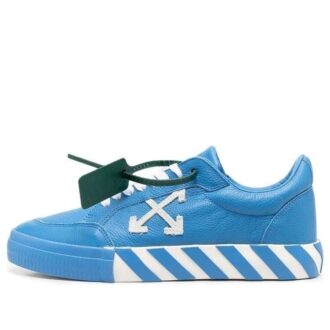 Low Vulcanized Leather Trainers “Blue White Green”