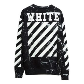 Marble Pattern Pullover Men Black