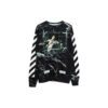 Marble Pattern Pullover Men Black