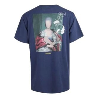 Mariana Painting Applique Short-sleeve Tee Men’ s Blue