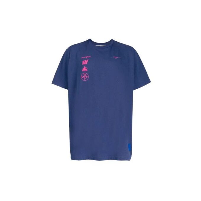 Mariana Painting Applique Short-sleeve Tee Men’ s Blue