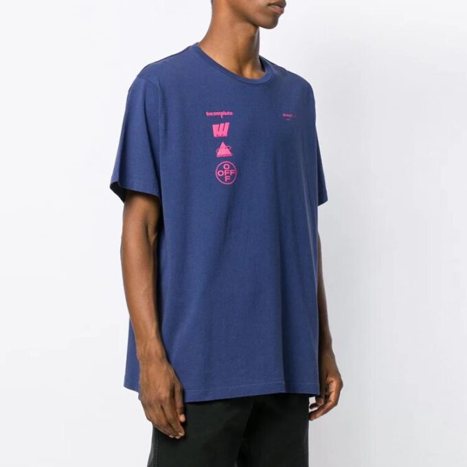 Mariana Painting Applique Short-sleeve Tee Men’ s Blue