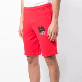 Men’ s Mona Lisa Printed Track Shorts Red