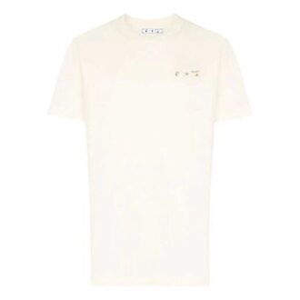 Men’ s Off-White x Browns 50 Crossover Logo Printing Round Neck Short Sleeve Ordinary Version White