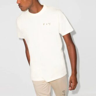 Men’ s Off-White x Browns 50 Crossover Logo Printing Round Neck Short Sleeve Ordinary Version White
