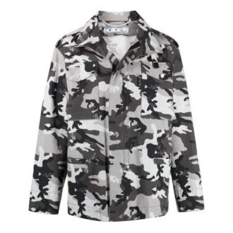 Men’ s SS21 Logo Camouflage Jacket Slim Fit Gray