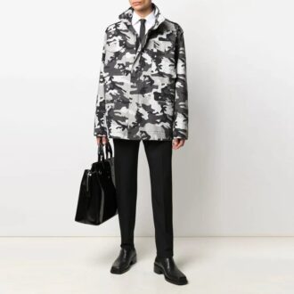 Men’ s SS21 Logo Camouflage Jacket Slim Fit Gray