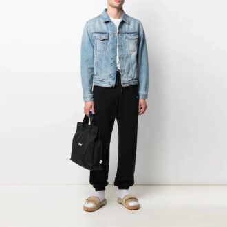 Men’ s SS21 Logo Jeans Jacket Oversize Blue