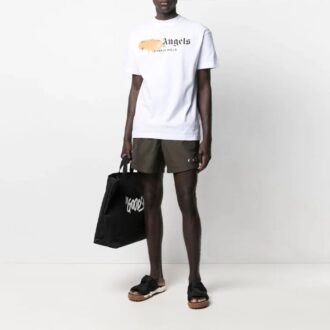 Men’ s SS21 Logo Pants Shorts Slim Fit Brown