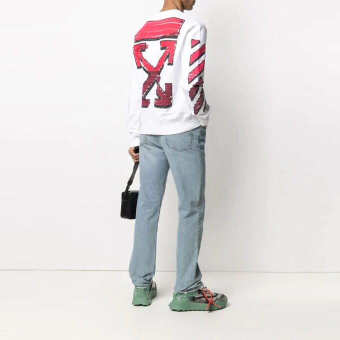 Men’ s SS21 Marker Arrows Crew Neck White