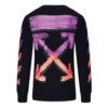 Mens Black Long-Sleeve Diagonal Striped