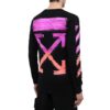 Mens Black Long-Sleeve Diagonal Striped