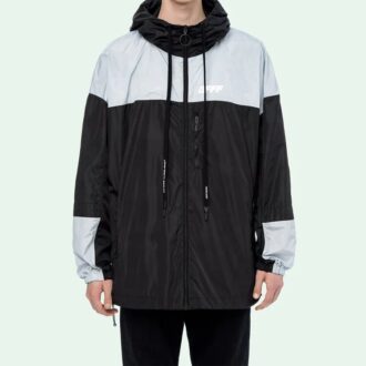 Mens Black White Splicing Jacket