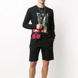 Mens Diagonal Stripes Logo Sport