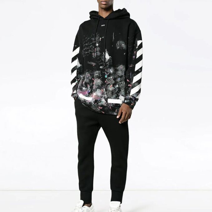 Mens Diagonal Stripes Logo Sweater