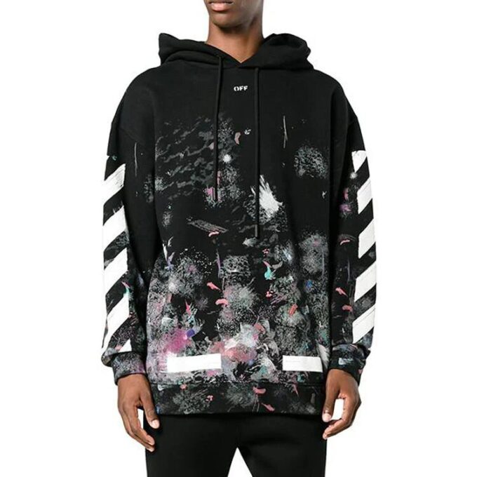 Mens Diagonal Stripes Logo Sweater