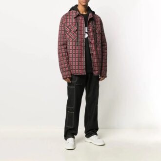 Mens Hoodie Jacket Plaid