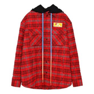 Mens Loose Padded Flannel Plaid Hooded Shirt Jacket
