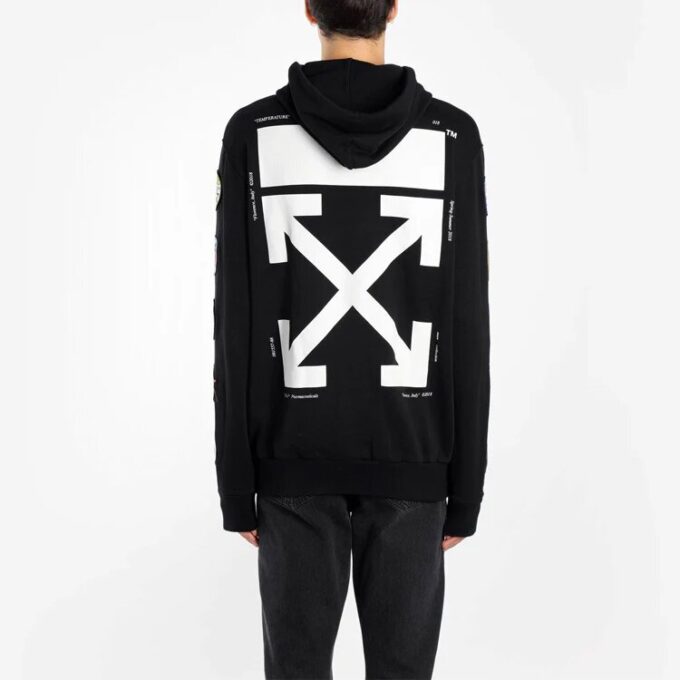 Mens Medal Back Arrows Sketch Cotton Zipper Normal Fit