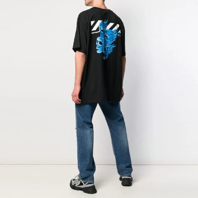 Mens Skeleton Print Short Sleeve Oversized