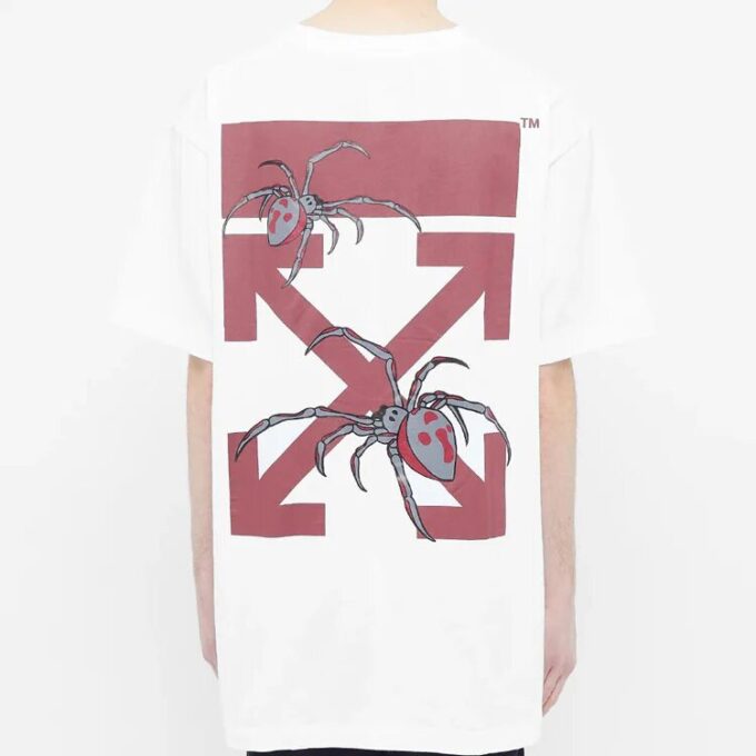 Mens Spider Arachno Arrow Print Sketch Logo Loose Short Sleeve