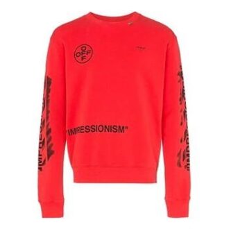 MENS SS19 “Impressionism” Crew Neck Cotton Logo Sweatshirt Red