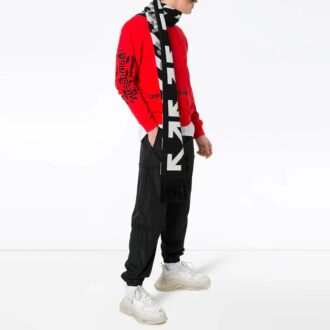 MENS SS19 “Impressionism” Crew Neck Cotton Logo Sweatshirt Red