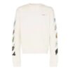MENS SS19 Rear Logo Color Painting Diagonals Crew Sweat White