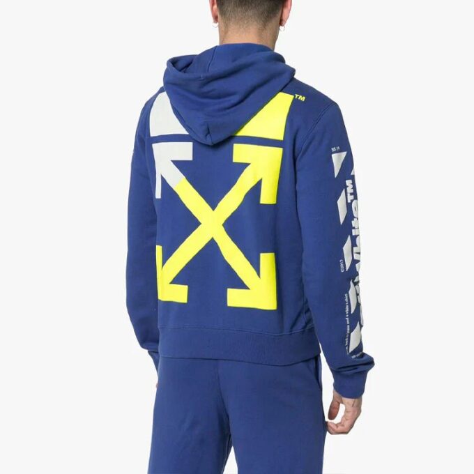 MENS SS19 Spilt Logo Slim Hoody Blue
