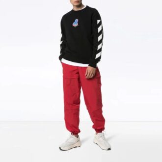 Mens Thermo Striped Logo Slim-fit Sweatshirt