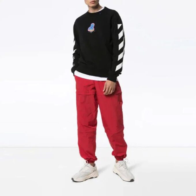 Mens Thermo Striped Logo Slim-fit Sweatshirt