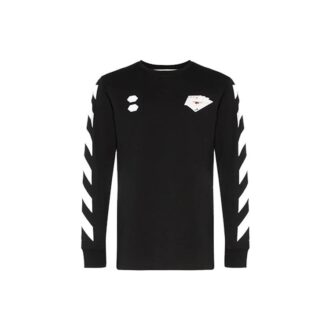 MENS Virgil Abloh Diag Hand Card Long Sleeve Tee Black