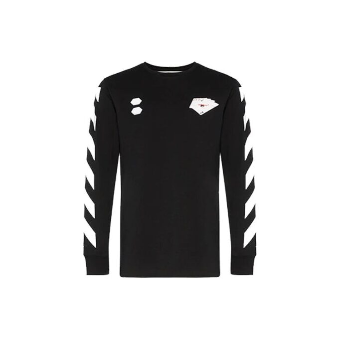 MENS Virgil Abloh Diag Hand Card Long Sleeve Tee Black