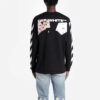 MENS Virgil Abloh Diag Hand Card Long Sleeve Tee Black