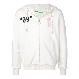 MENS Virgil Abloh Zipped Hoodie White