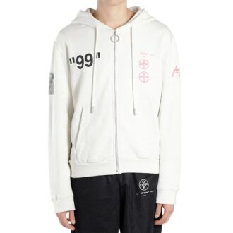 MENS Virgil Abloh Zipped Hoodie White