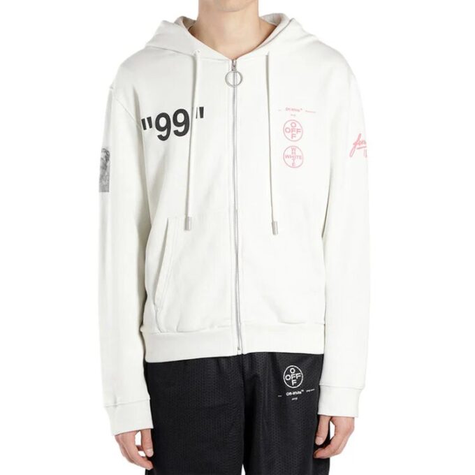 MENS Virgil Abloh Zipped Hoodie White