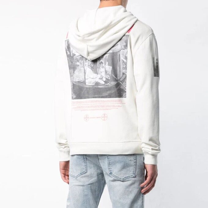 MENS Virgil Abloh Zipped Hoodie White