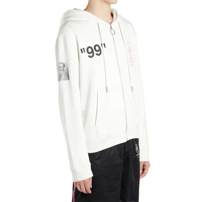MENS Virgil Abloh Zipped Hoodie White