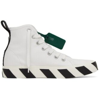 Mid-Top Vulcanised Canvas Sneaker “White Green Black”