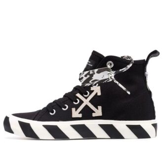 Mid-Top Vulcanized Canvas Sneaker “Black White”