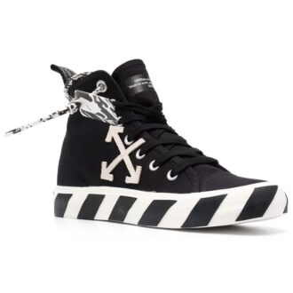 Mid-Top Vulcanized Canvas Sneaker “Black White”