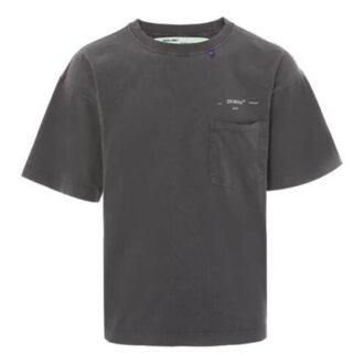 Minimalistic Design Round Neck Short Sleeve Gray