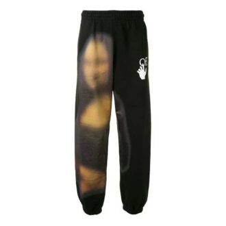 Mona Lisa Applique Logo Sports Pants Men’ s Black