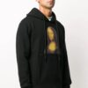 Mona Lisa Printing Hooded Pullover Men Black
