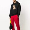 Mona Lisa Printing Hooded Pullover Men Black