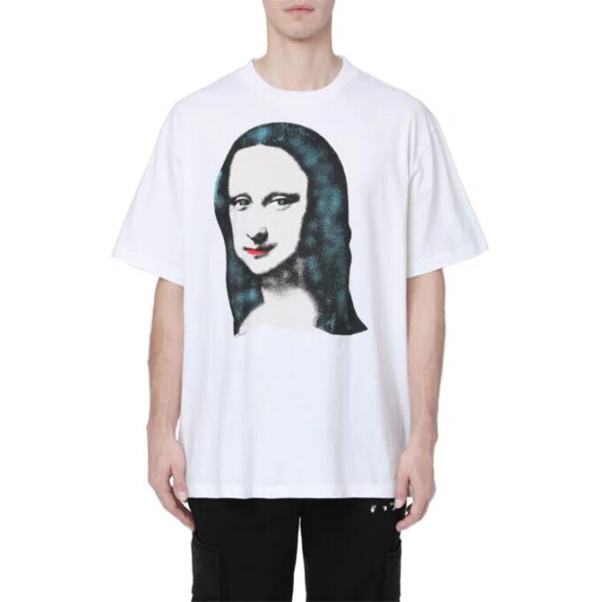 Mona Lisa Printing Large Short Sleeve White