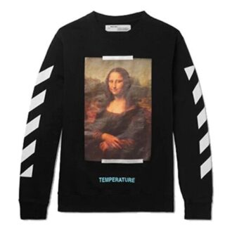 Monalisa Diagonals Print Sweatshirt Men’ s Black
